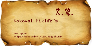 Kokovai Miklós névjegykártya