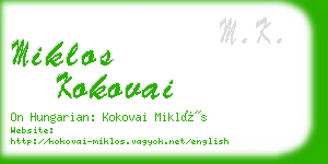 miklos kokovai business card